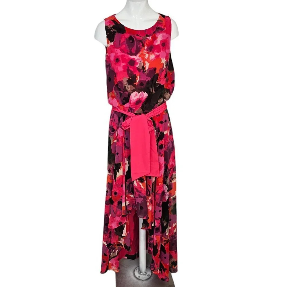 Eliza J Womens Floral High Low Maxi Dress Size 6